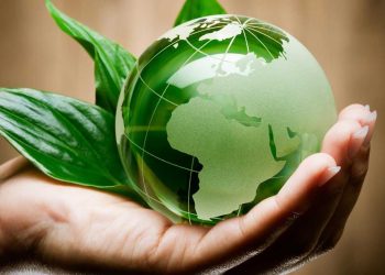 protezione ambiente ecologia terra nella mano