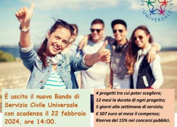 Servizio Civile Universale, domani 22 febbraio scadono i termini per la domanda di partecipazione