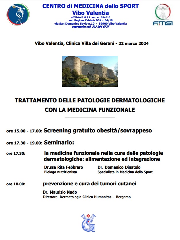 Venerdì a Vibo Valentia un importante seminario sulle patologie dermatologiche 3 medicina dello sport