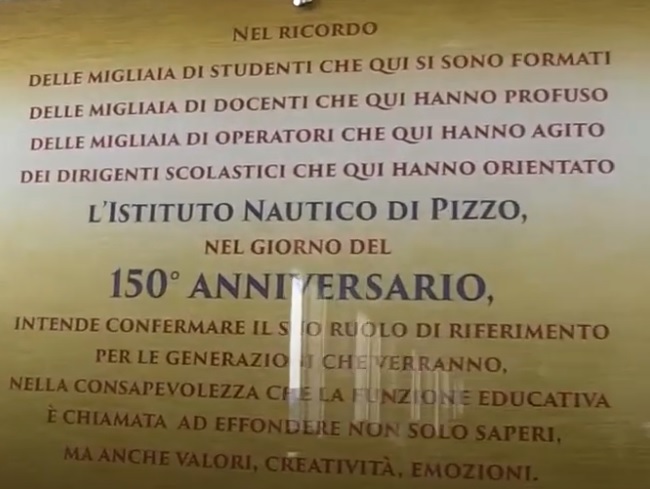 8 marzo 1874 - 8 marzo 2024: il Nautico di Pizzo festeggia i suoi primi 150 anni (video) 3 targa nautico