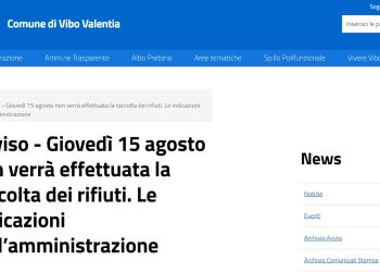 Vibo Valentia, giovedì 15 agosto non verrà effettuata la raccolta dei rifiuti. Le indicazioni dell’amministrazione
