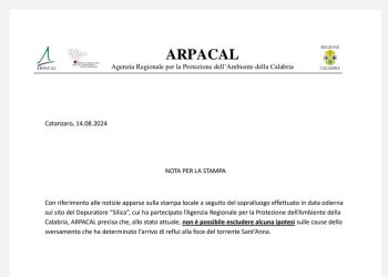L’incubo di Bivona, l’Arpacal precisa e smentisce i toni rassicuranti del Sindaco Romeo