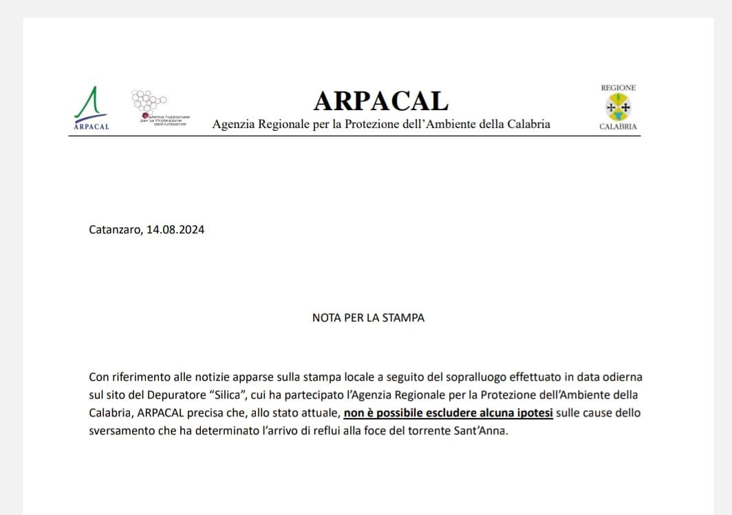 L'incubo di Bivona, l'Arpacal precisa e smentisce i toni rassicuranti del Sindaco Romeo 3 img 20240814 wa00692062378124115909726