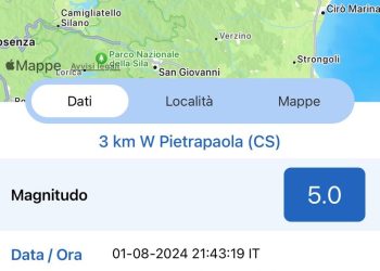 Due forti scosse di terremoto scuotono la Calabria. Epicentro nel Cosentino, ma la scia ha coinvolto l’intera regione