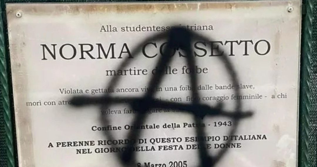 Imbrattata a Reggio Calabria la targa in memoria di Norma Crosetto, vittima delle foibe 1 Imbrattata a Reggio Calabria la targa in memoria di Norma Crosetto, vittima delle foibe