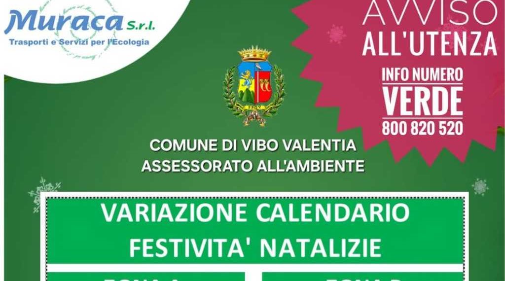 Vibo Valentia, cambia il calendario della raccolta dei rifiuti nel periodo delle festività natalizie 1 Vibo Valentia, cambia il calendario della raccolta dei rifiuti nel periodo delle festività natalizie