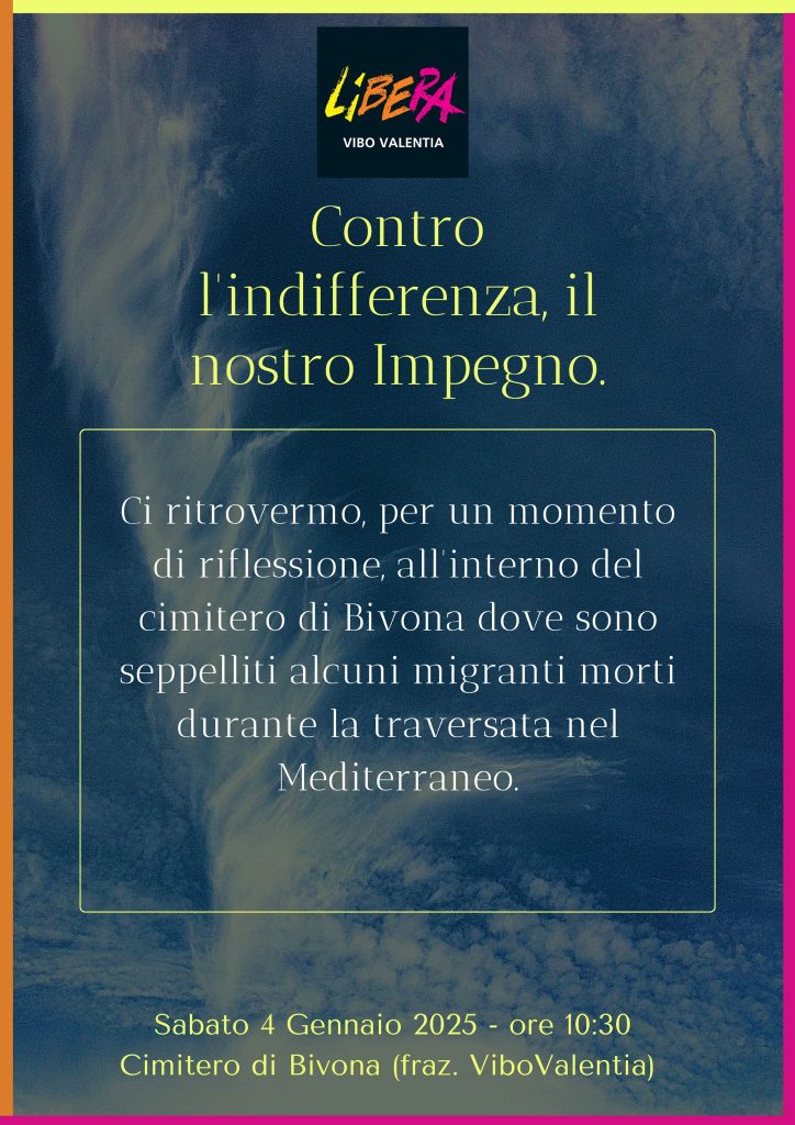 Locandina Contro lindiffeenza il nostro Impegno Cimitero Bivona VV 040125