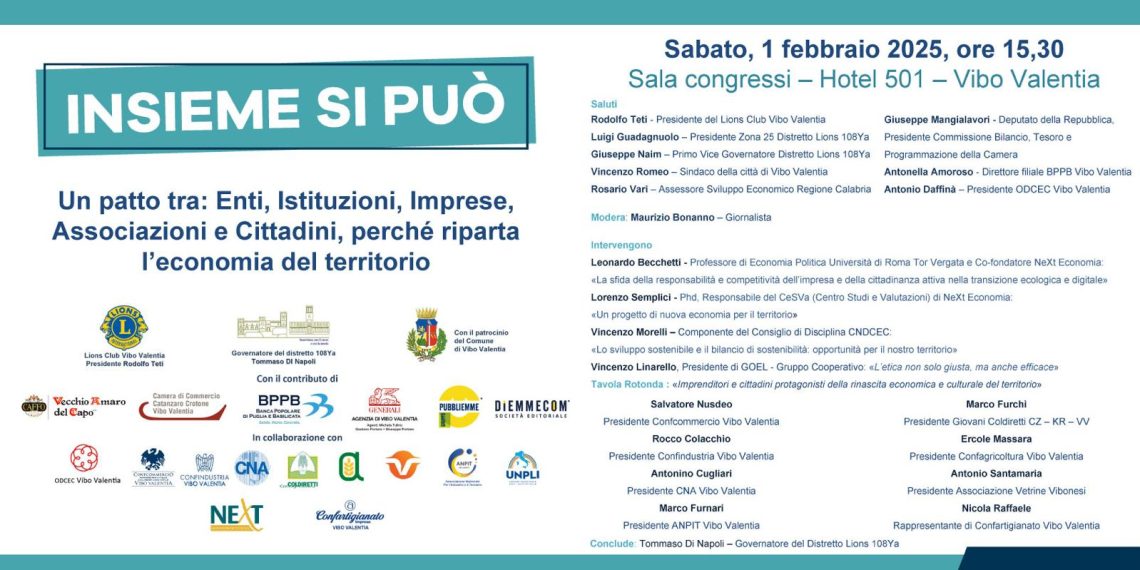 “Insieme si può”, la proposta del Lions Club di Vibo Valentia per la rinascita economica e culturale del territorio