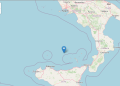 Lieve scossa di terremoto al largo delle coste calabre e siciliane