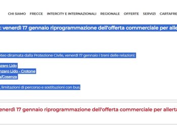 Per il maltempo treni cancellati o con rimodulazione sulle tratte calabresi