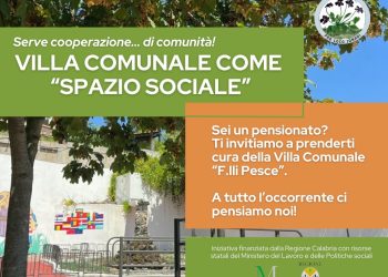 Jonadi: la cura del verde della Villa comunale affidata agli anziani della comunità 