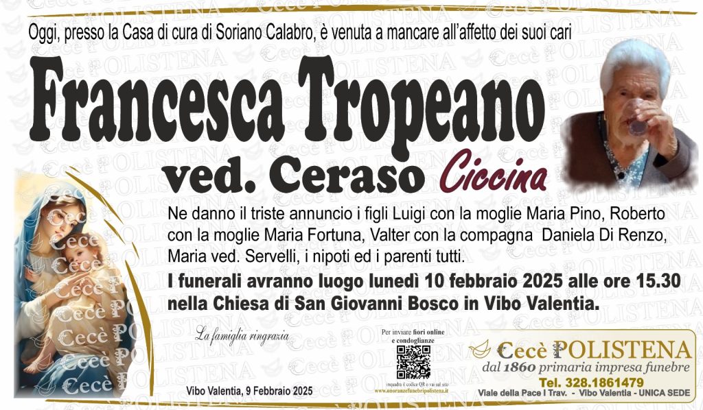Vibo Valentia piange la scomparsa di una vedova conosciuta e stimata con l'affettuoso nome di Ciccina 2 WhatsApp Image 2025 02 09 at 16.59.46