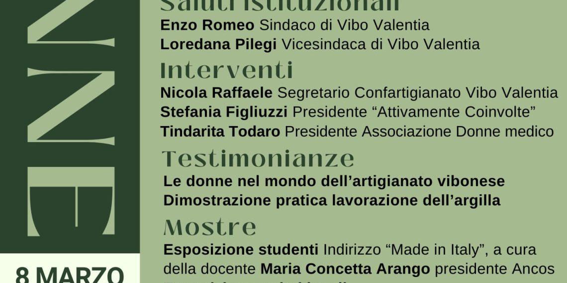 Giornata internazionale della donna: a Vibo Valentia dibattito aperto su diritti, lavoro e dignità 1 Giornata internazionale della donna: a Vibo Valentia dibattito aperto su diritti, lavoro e dignità