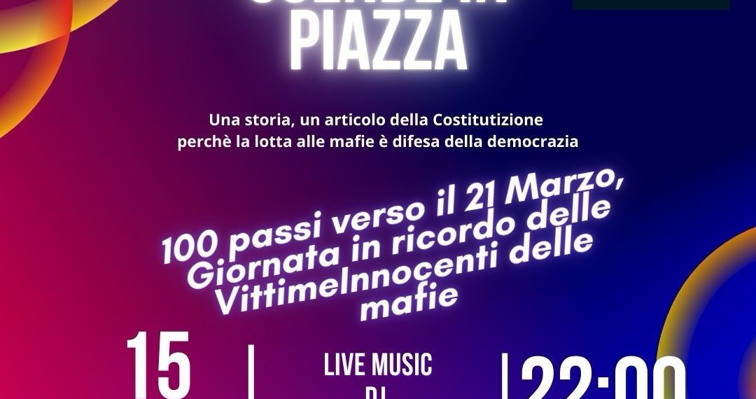 “La Memoria scende in Piazza”, a Vibo Valentia sabato sera con Libera davanti a Palazzo Gagliardi