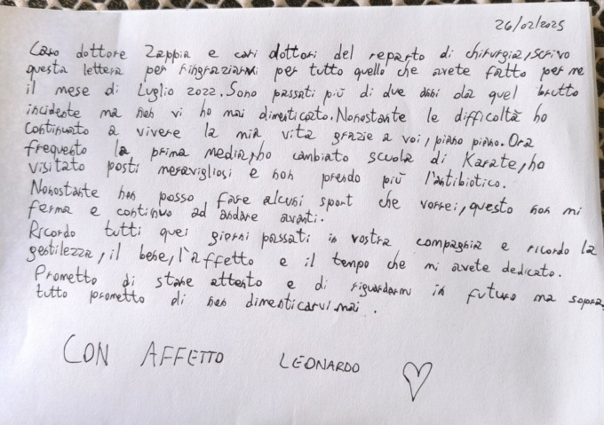 Il piccolo Leonardo scrive ai medici di Vibo Valentia che lo hanno salvato 4 WhatsApp Image 2025 03 05 at 10.07.24 680x479 1