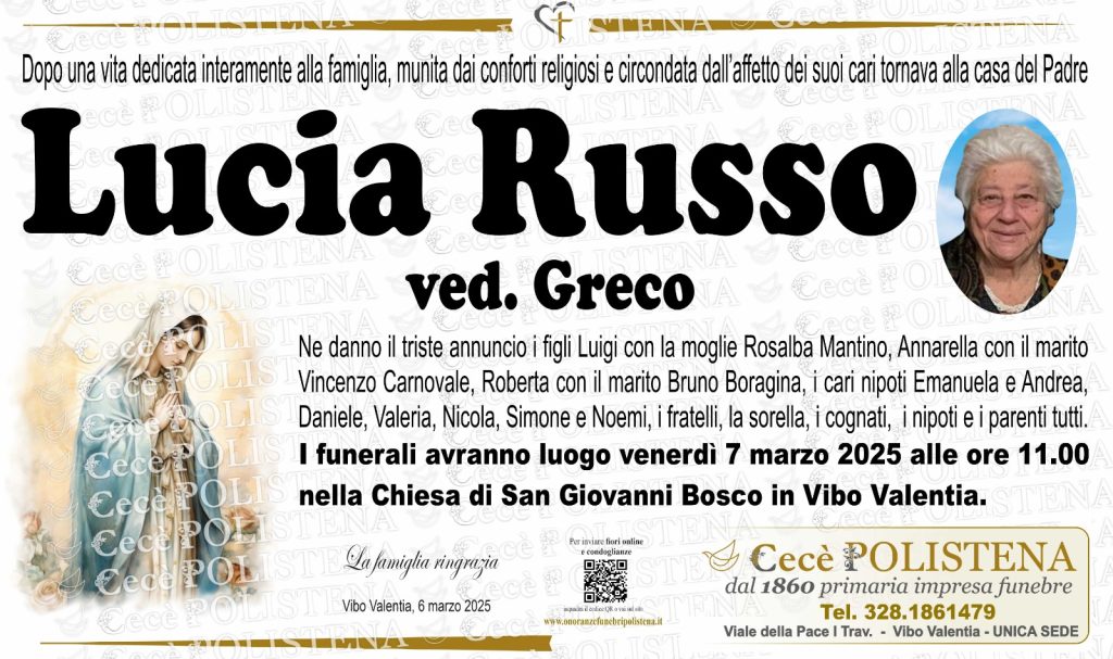 Vibo Valentia, vedova muore dopo una vita dedicata alla famiglia 2 WhatsApp Image 2025 03 06 at 11.44.51
