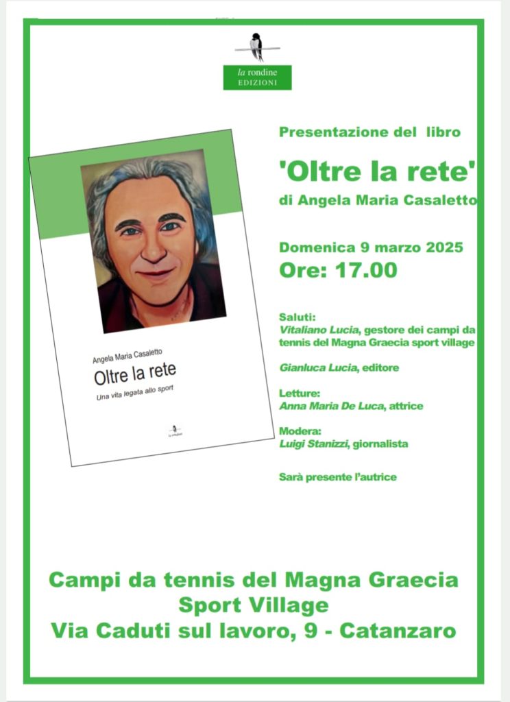 Domenica al "Magna Graecia Sport Village“ presentazione "Oltre la rete" di Angela Maria Casaletto 2 WhatsApp Image 2025 03 07 at 16.10.20