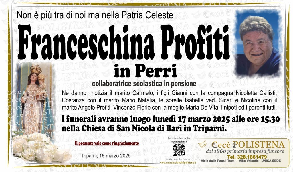 Triparni in lutto per la scomparsa della collaboratrice scolastica in pensione 2 WhatsApp Image 2025 03 16 at 13.06.58