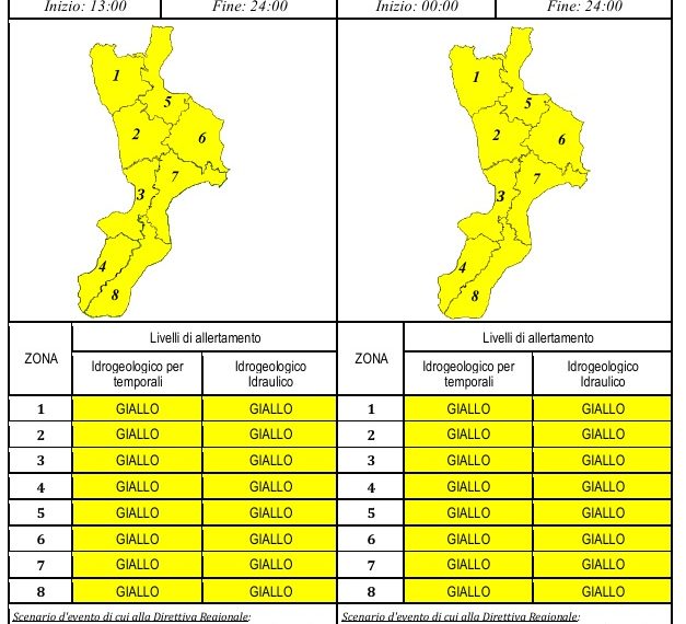 Si attenua il maltempo, si passa all'Allerta Gialla: i chiarimenti di Arpacal sui criteri adottati 1 Si attenua il maltempo, si passa all’Allerta Gialla: i chiarimenti di Arpacal sui criteri adottati