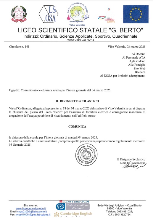 chiusura berto