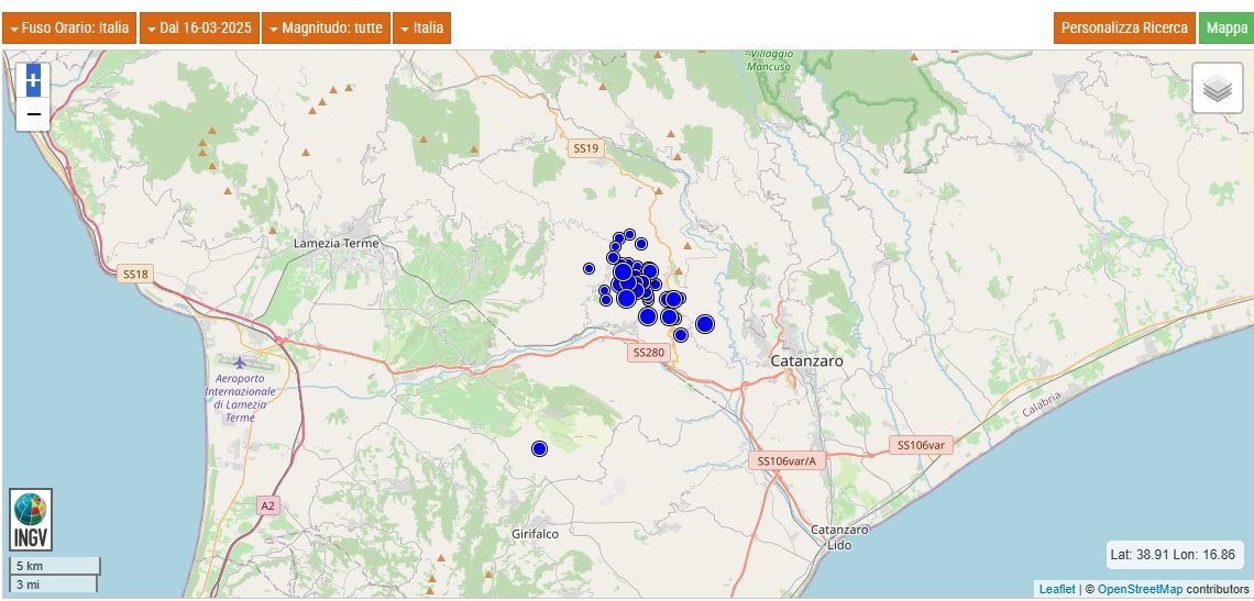 Continua lo sciame sismico nel catanzarese 1 Continua lo sciame sismico nel catanzarese