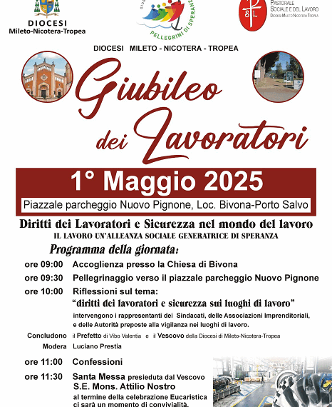 A Bivona e Portosalvo si celebrerà il Giubileo dei Lavoratori
