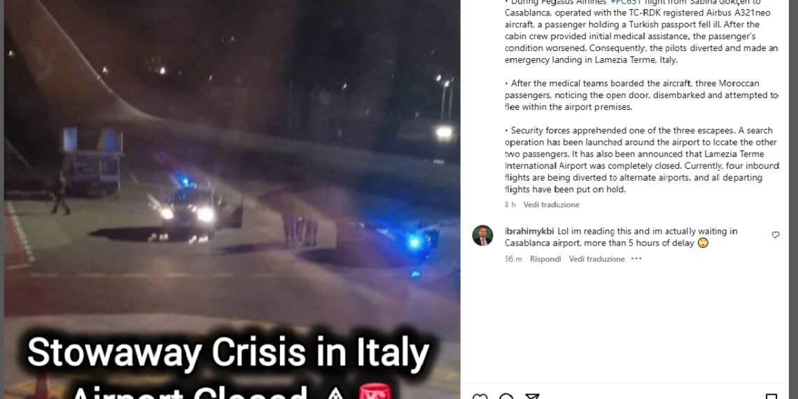 Aereo turco dirottato a Lamezia Terme