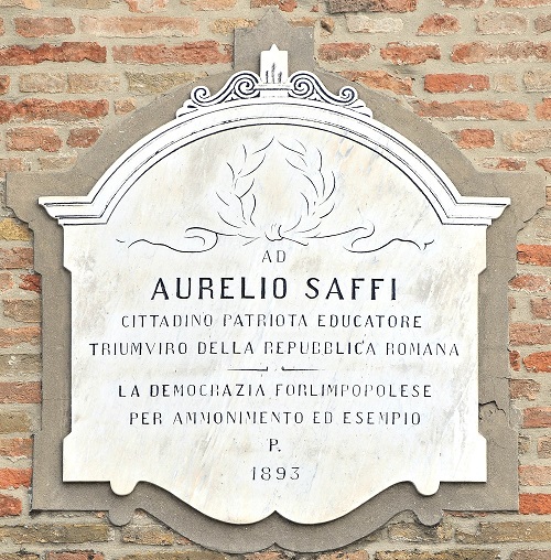 Ricordare Aurelio Saffi, figura importante per la costruzione dell'Italia Unita 3 Lapide Saffi Rocca