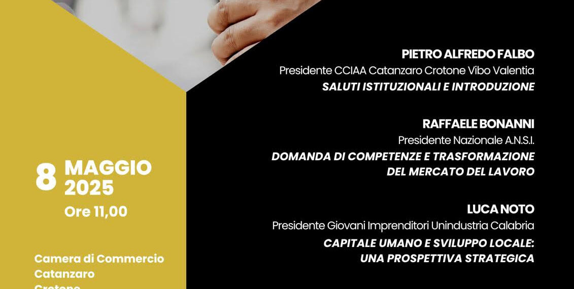 Dalla formazione al lavoro, un convegno alla Camera di Commercio di Catanzaro 1 Dalla formazione al lavoro, un convegno alla Camera di Commercio di Catanzaro