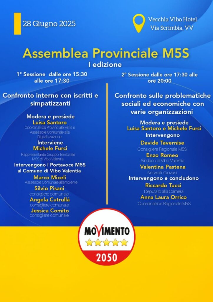 Il Movimento 5 Stelle di Vibo Valentia si prepara a celebrare la sua 1° Assemblea Provinciale 3 505231379 1127783982708941 3368481843230281591 n
