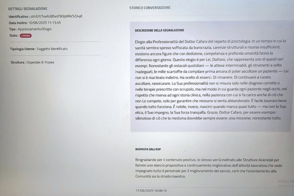 Ospedale di Tropea: vi sono eccellenze professionali che rappresentano il lato buono della sanità calabrese! 3 508620096 1028307446087237 2117159395236177814 n