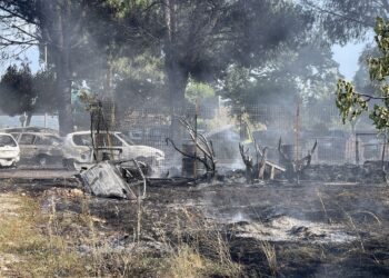 un incendio ha distrutto nove auto e danneggiato altre cinque a Montaldo Uffugo