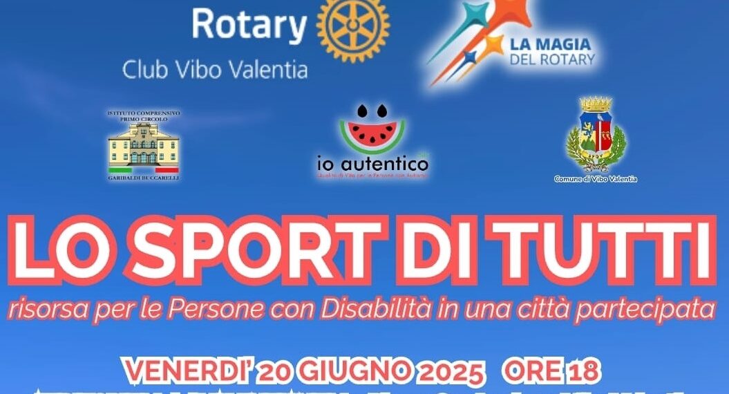 “Lo sport di tutti”, a Vibo Valentia un incontro sullo sport come risorsa per l’inclusione 1 “Lo sport di tutti”, a Vibo Valentia un incontro sullo sport come risorsa per l’inclusione