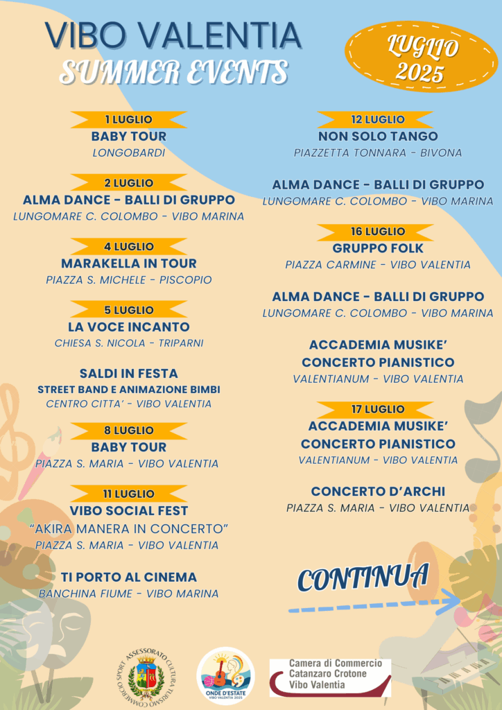 “Onde d’estate” a Vibo Valentia: cultura, musica e intrattenimento nel cartellone di luglio 3 Luglio pag 1