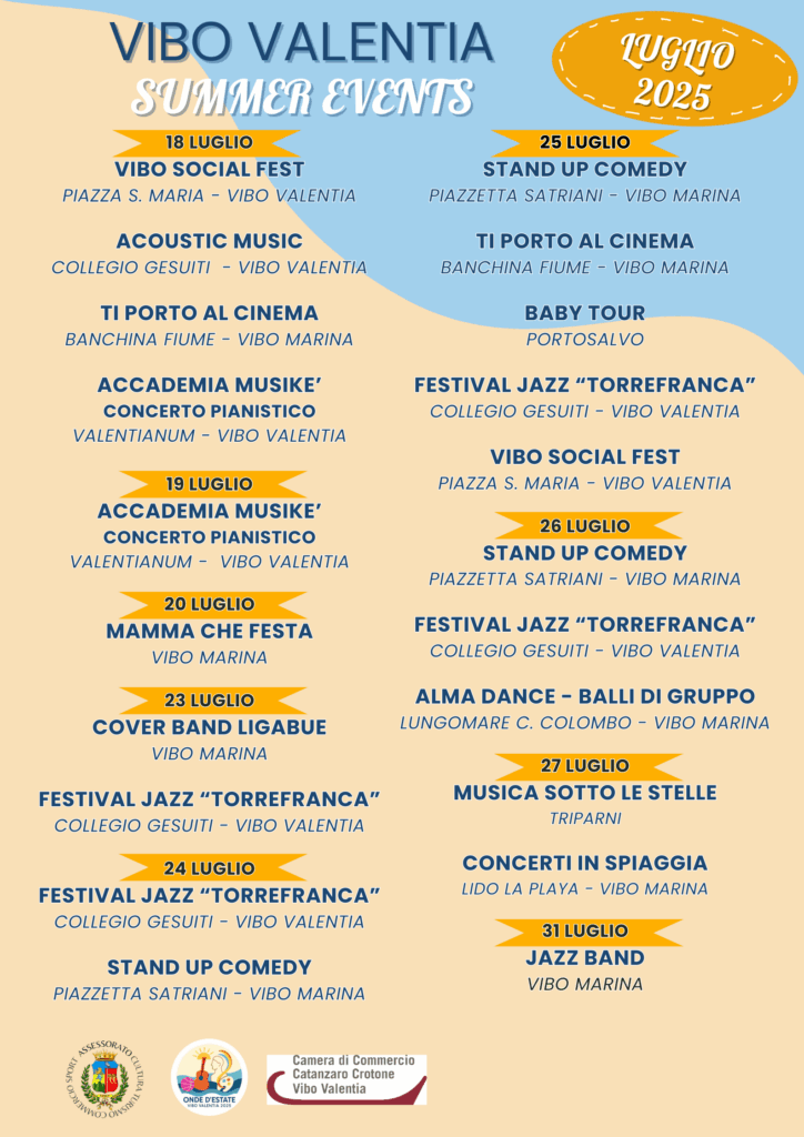 “Onde d’estate” a Vibo Valentia: cultura, musica e intrattenimento nel cartellone di luglio 4 Luglio pag 2