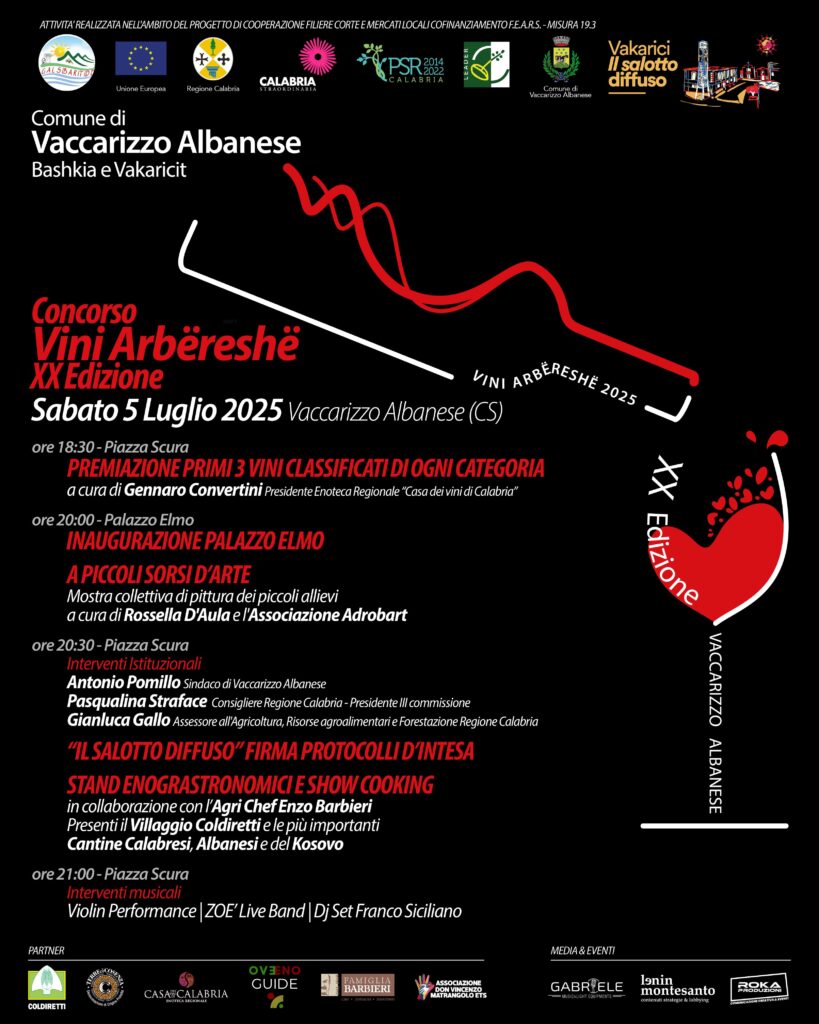 Più di 100 produttori per la XX edizione del concorso dei vini arbëreshë 3 XX COCNCORSO VINIARBERESHE 2025