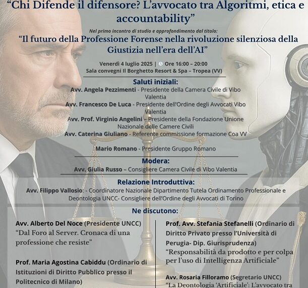 Giurisprudenza e futuro, avvocatura e intelligenza artificiale. Se ne discute a Tropea