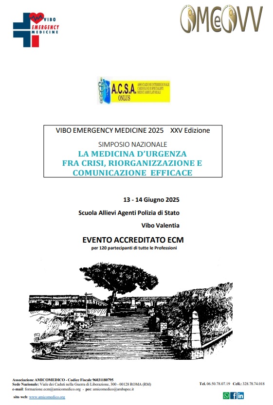"La Medicina d’Urgenza: tra Crisi, Riorganizzazione e Comunicazione Efficace", il simposio di Vibo Emergency 3 congresso medico 2