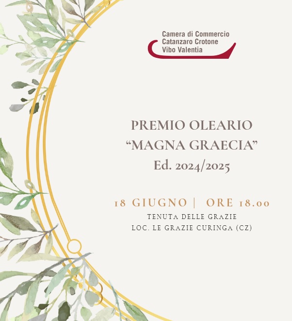Premio Oleario Magna Graecia edizione 2024-2025, il 18 giugno a Curinga 3 premio oleario