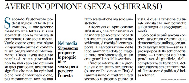 Avere un’opinione senza schierarsi: un’arte difficile ma necessaria 3 grasso sul corriere