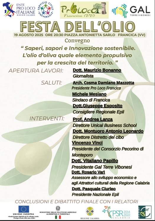 La tradizionale Sagra dell'Olio di Francica insignita del titolo di "Sagra di Eccellenza Italiana" (VIDEO) 6 19 agosto francica 1