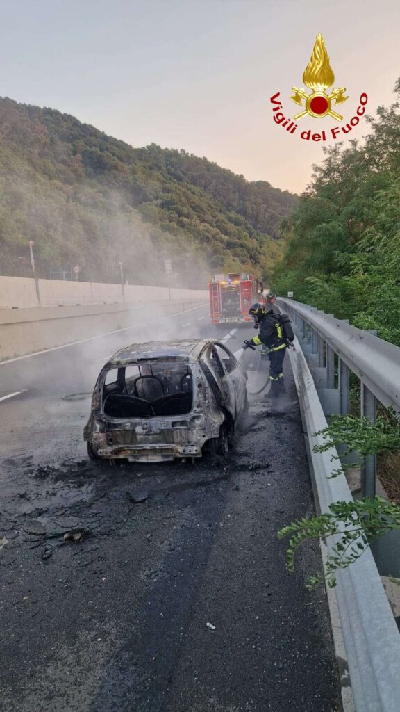 Auto in fiamme sull'autostrada tra Pizzo e S. Onofrio 4 3