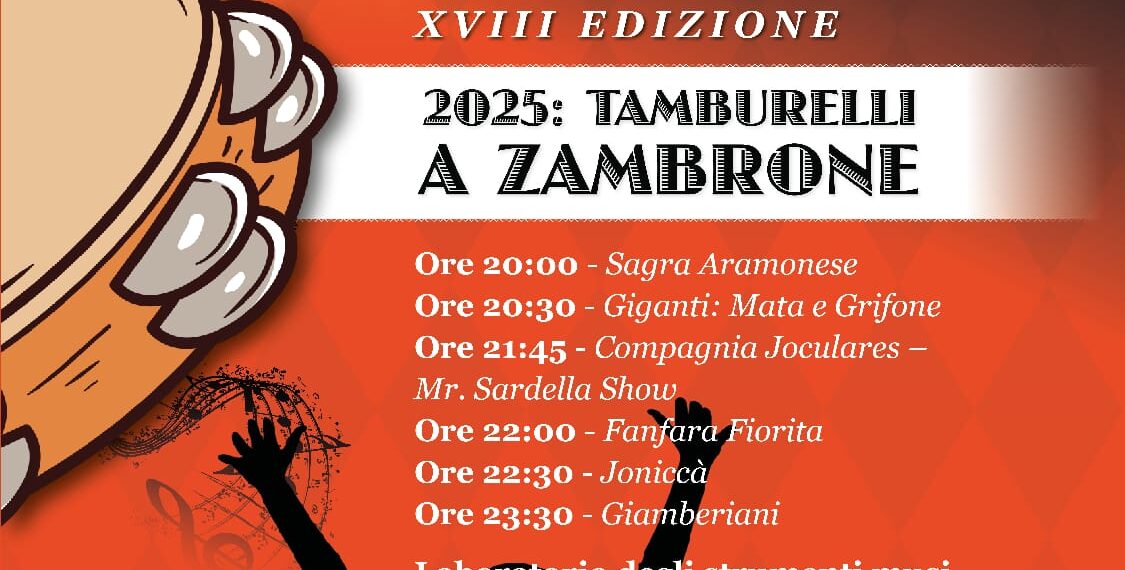 Zambrone accende i riflettori sulla XVIII edizione del Tamburello Festival