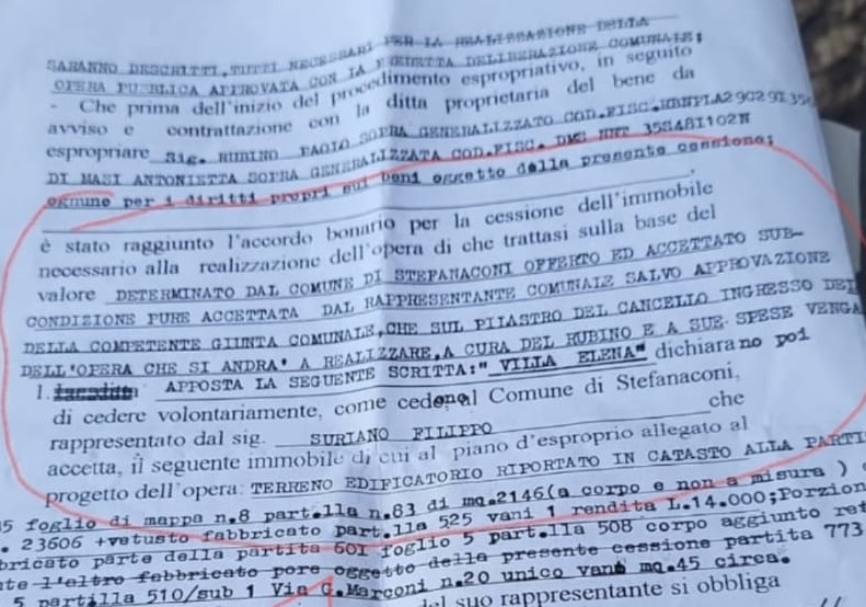 Stefanaconi, sul cambio del nome di Villa Elena l'intervento dell'ex vice sindaco Mimmo Cugliari 4 convenzione villa elena 1