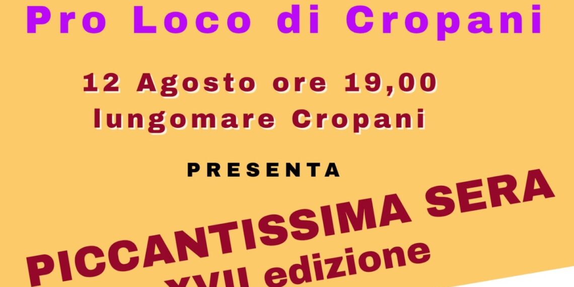 “Piccantissima Sera”, martedì la diciassettesima edizione sul lungomare di Cropani