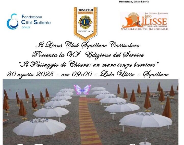 A Squillace l’iniziativa del Lions Club “Il passaggio di Chiara: un mare senza barriere”