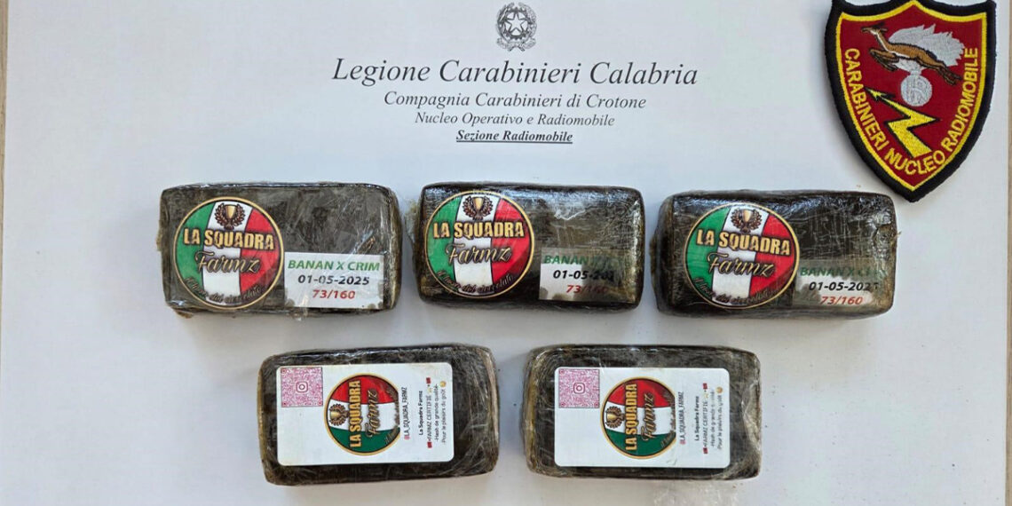 Trovati a Crotone circa 500 grammi di hashish