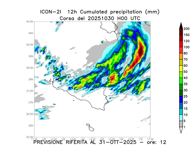 Avviso da parte di Arpacal: Allerta Arancione a partire da questa sera 2 previsione