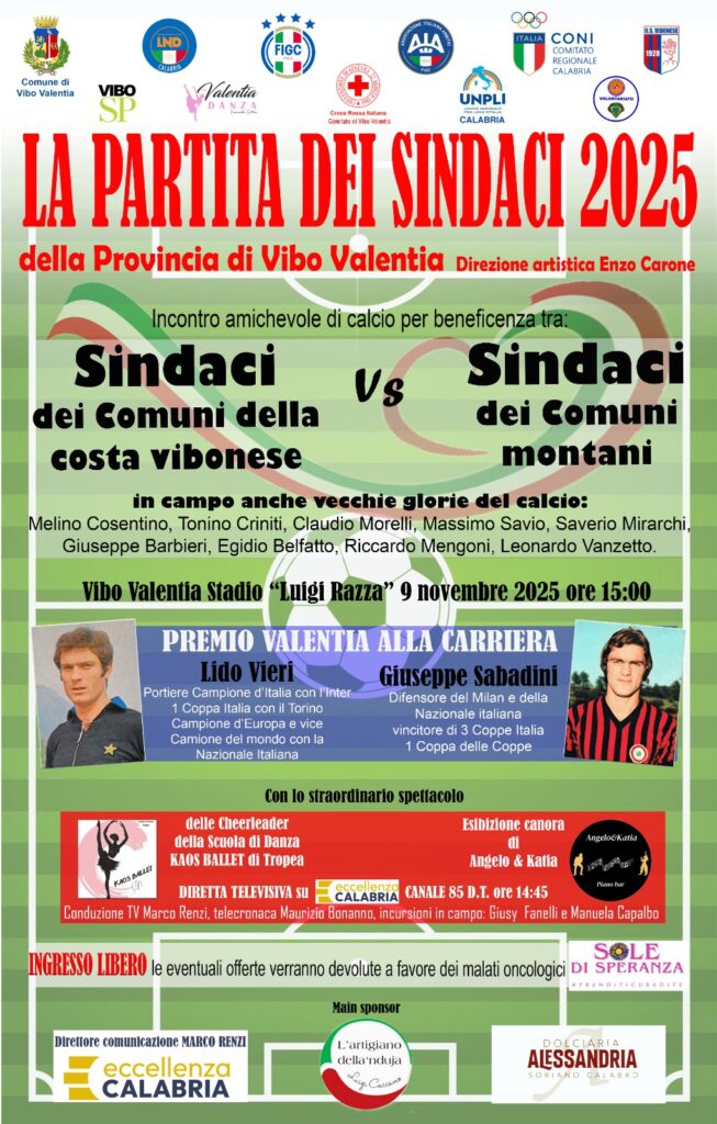 Locandina partita dei sindaci 2025