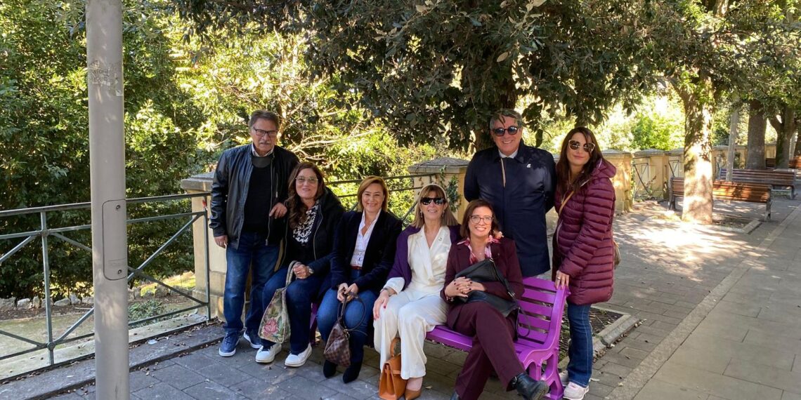 Vibo Valentia, il Rotary inaugura la panchina viola della gentilezza: un simbolo per promuovere rispetto e umanità